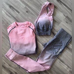 Pink and Gray Ombre Gymshark Set